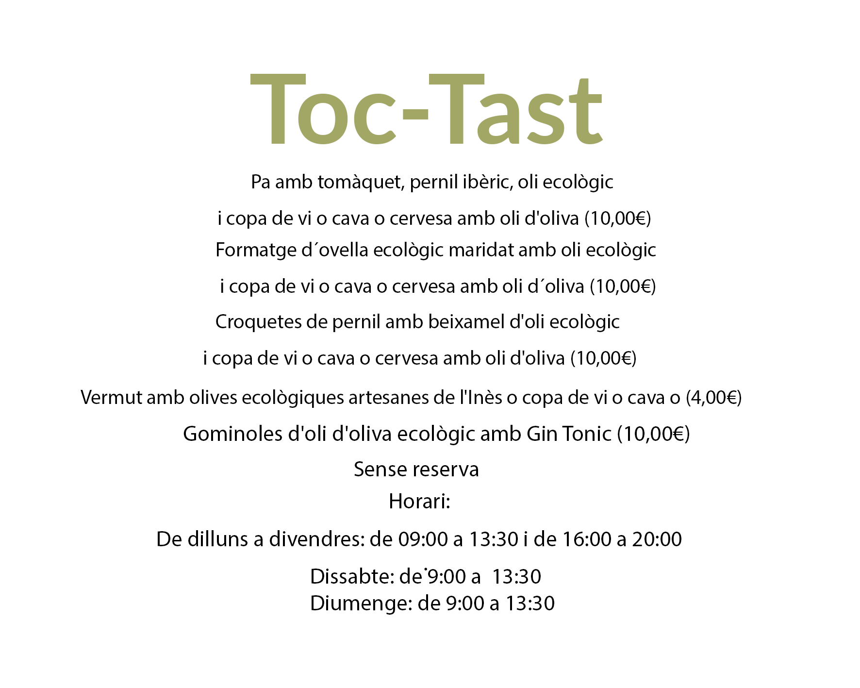 toc tast tast oli